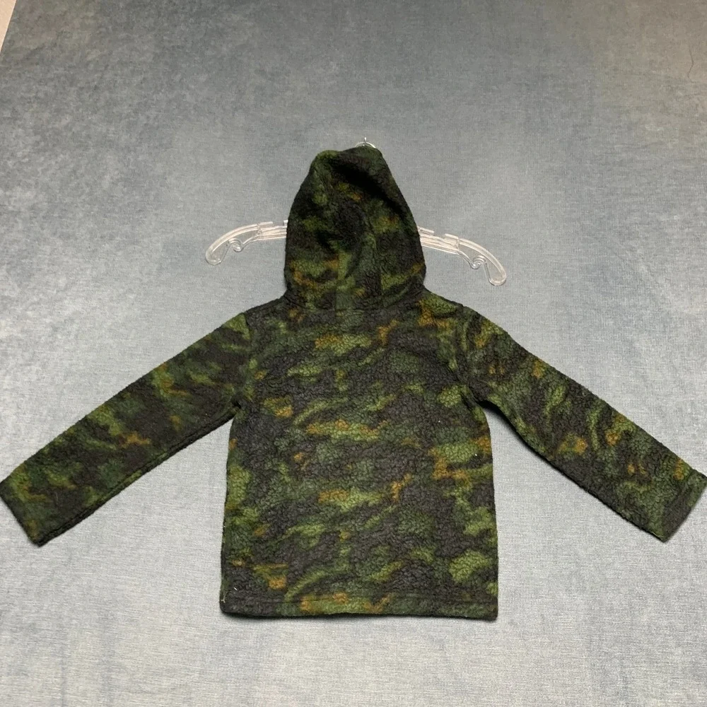 Nike Fleece Hoodie Toddler Kids 3T Green Black Camouflage Swoosh Logo Pullover